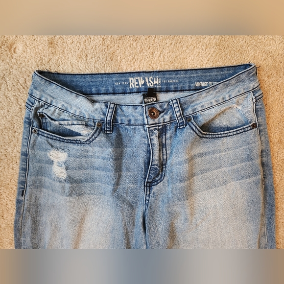 Rewash Brand Vintage Reunion Ripped Straight Jeans - Picture 3 of 5
